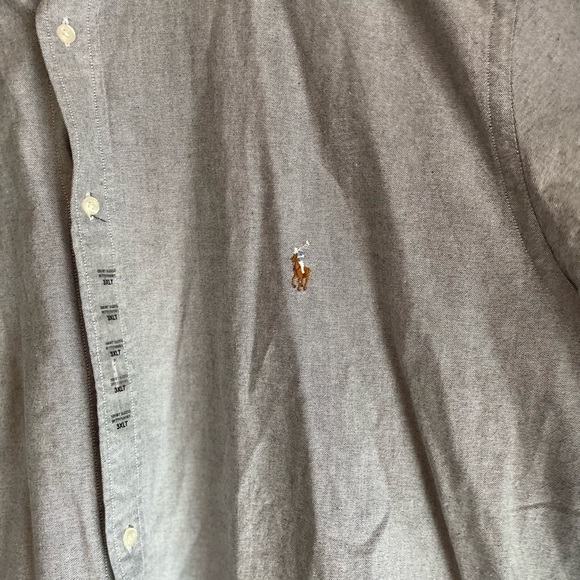 Polo Ralph Lauren Big & Tall Short Sleeve Oxford Woven Shirt Color Slate 3XLT - Picture 5 of 8